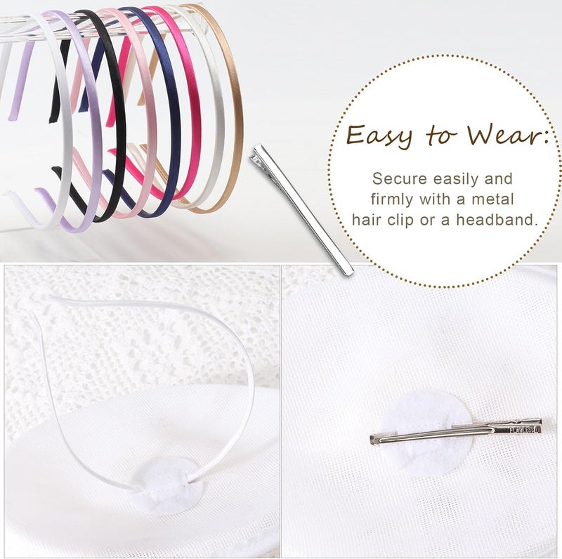 DRESHOW قبعة فاسيناتور مزينة بالريش مع رباط رأس للنساء، قبعات حفلات الشاي مع مشبك وزهرة لرأس الفتيات والنساء - Image 5